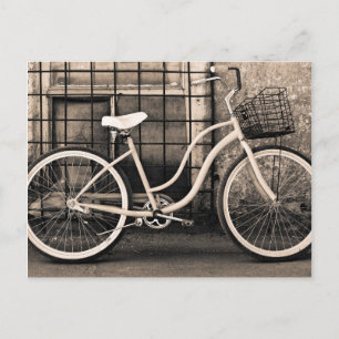 Vintage Bicycle With Basket Postcard