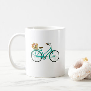 Vintage Bicycle with Flowers Illustration Coffee Mug