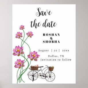 Vintage Bicycle With Flowers Poster