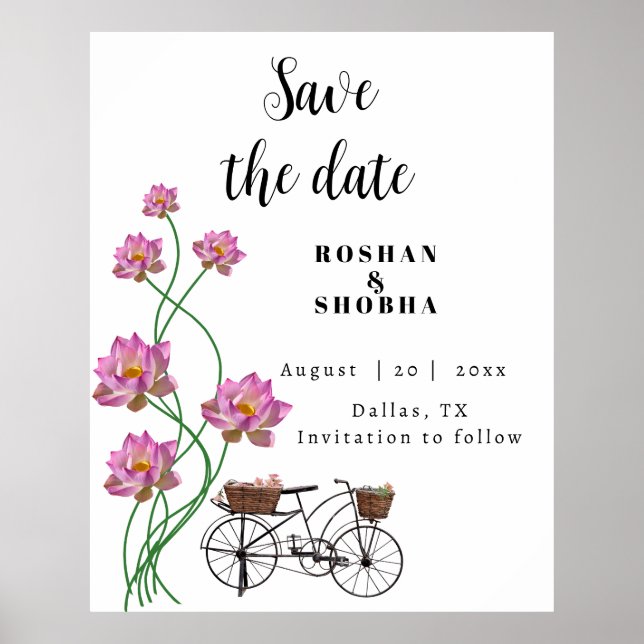 Vintage Bicycle With Flowers Poster (Front)