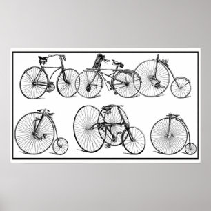 Vintage Bicycles Poster
