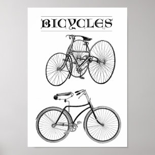 Vintage Bicycles Poster