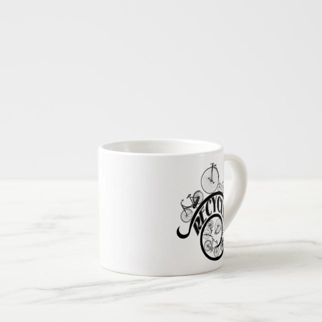 Vintage Bicycles Recycle Apparel and Gifts Espresso Cup (Front Right)