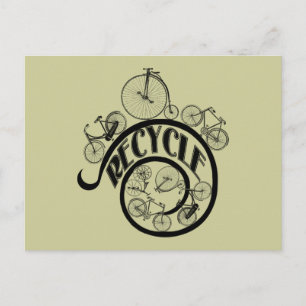 Vintage Bicycles Recycle Apparel and Gifts Postcard
