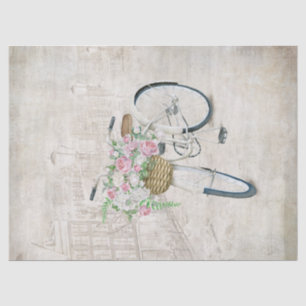 Vintage bicycles with roses basket tissue paper