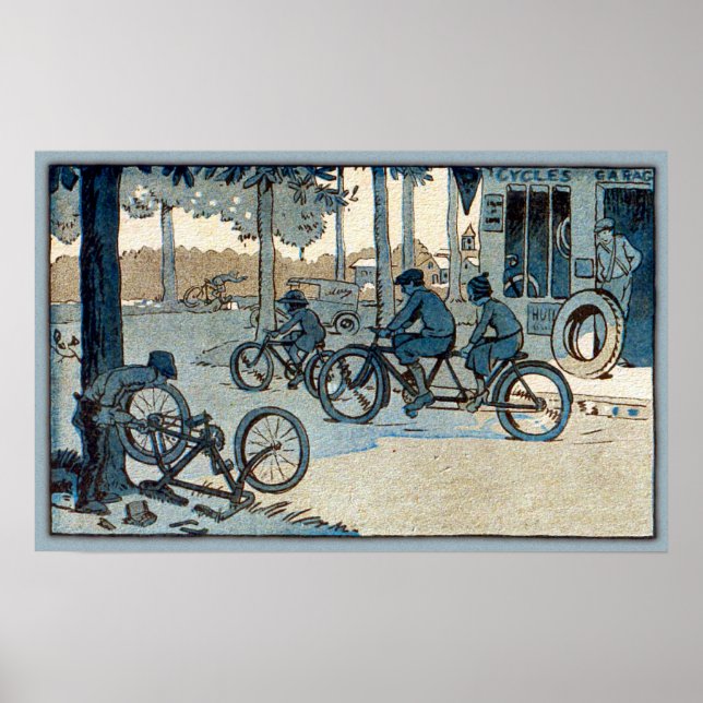Vintage Bicycling Print (Front)