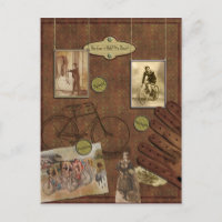 Vintage Bicycling Scrapbook Postcard