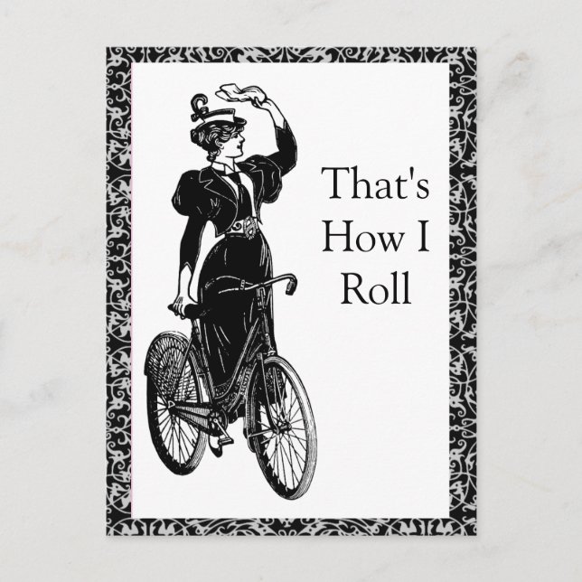 Vintage Bicyclist Postcard (Front)