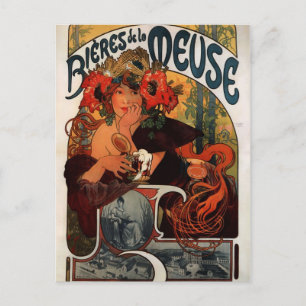 Vintage Bières de la Meuse Beer Advertisment Postcard