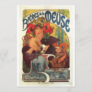 Vintage Bieres de la Meuse by Alphonse Mucha Menu