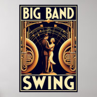 Vintage Big Band Swing Dance Poster