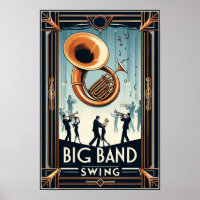 Vintage Big Band Swing Dance Poster