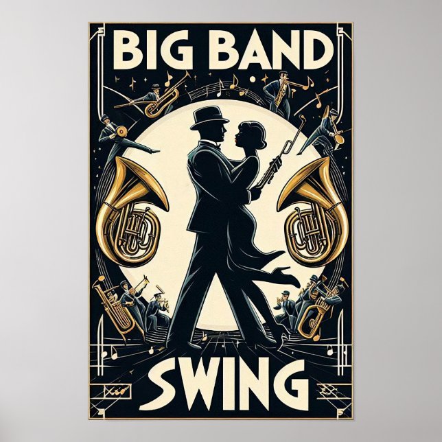 Vintage Big Band Swing Dance Poster (Front)