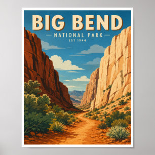 Vintage Big Bend National Park Travel Poster