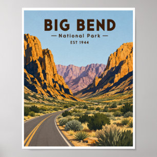 Vintage Big Bend National Park Travel Poster