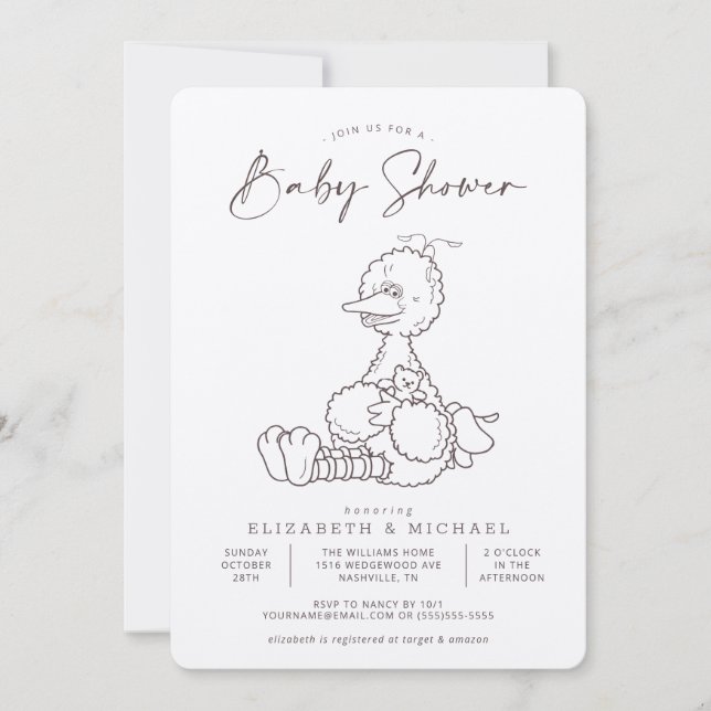 Vintage Big Bird Baby Shower Invitation (Front)