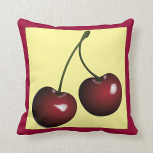 Vintage Big Cherries Pillow