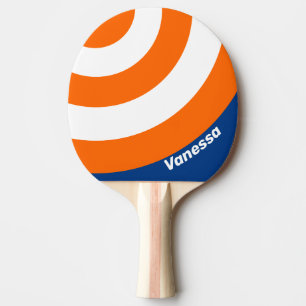 Vintage Big City Circle Stripe with Name Ping Pong Paddle