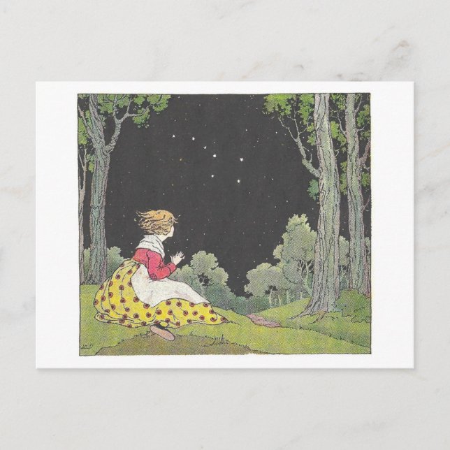 Vintage Big Dipper Stargazing Illustration Postcard (Front)