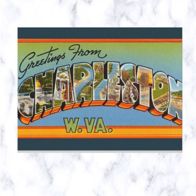 Vintage Big Letter Charleston West Virginia Postcard (Creator Uploaded)