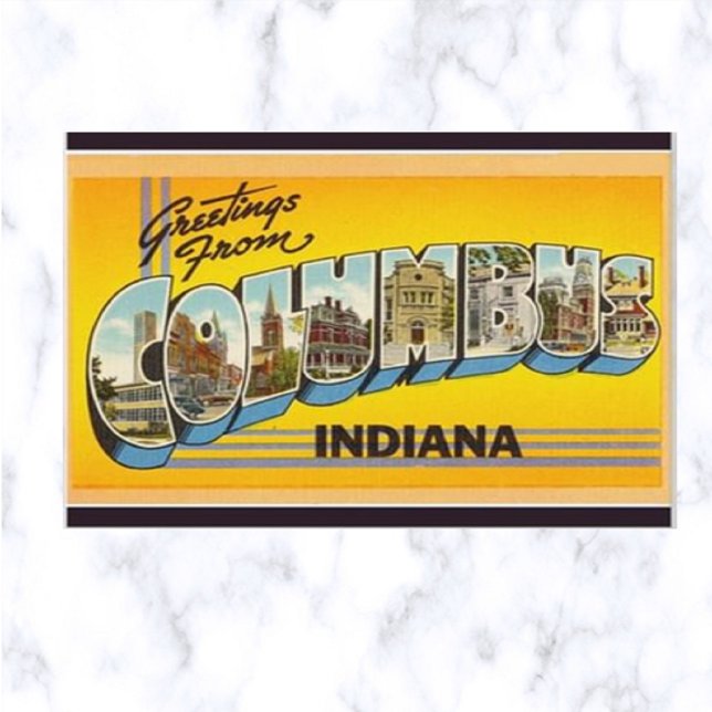 Vintage Big Letter Columbus Indiana Postcard (Creator Uploaded)