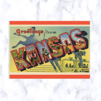 Vintage Big Letter Kansas Postcard