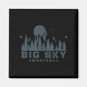Vintage Big Sky Montana Mt Ski Mountain Outdoor Va Magnet