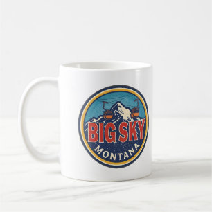 Vintage BIG SKY Montana Ski resort Bozeman mountai Coffee Mug