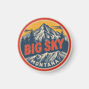 Vintage BIG SKY Montana Ski resort Bozeman mountai Magnet