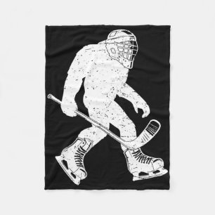 Vintage Bigfoot Hockey Sasquatch Ice Hockey Sport Fleece Blanket