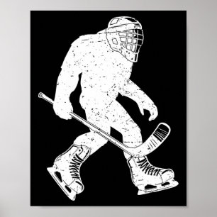 Vintage Bigfoot Hockey Sasquatch Ice Hockey Sport  Poster