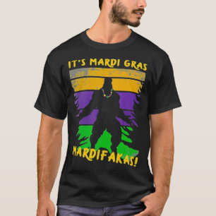 Vintage Bigfoot Lover Costume Happy Mardi Gras Gif T-Shirt