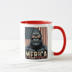 Vintage bigfoot Merica 4th of july patriotic Mug