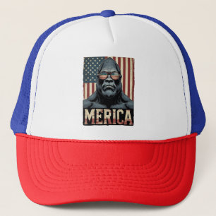 Vintage Bigfoot Merica 4th of july patriotic Trucker Hat