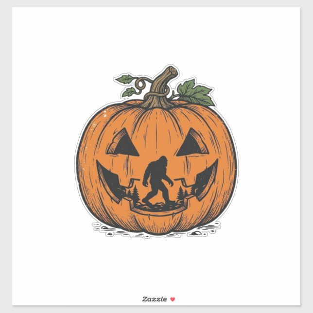 Vintage Bigfoot Pumpkin Halloween Vector Design_1 (Sheet)
