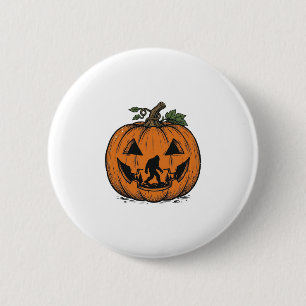 Vintage Bigfoot Pumpkin Halloween Vector Design_1 6 Cm Round Badge