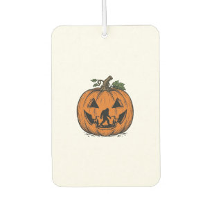 Vintage Bigfoot Pumpkin Halloween Vector Design_1 Car Air Freshener