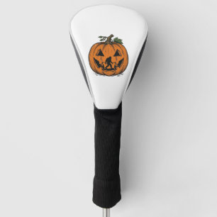 Vintage Bigfoot Pumpkin Halloween Vector Design_1 Golf Head Cover
