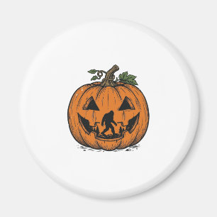 Vintage Bigfoot Pumpkin Halloween Vector Design_1 Magnet