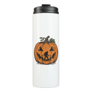 Vintage Bigfoot Pumpkin Halloween Vector Design_1 Thermal Tumbler