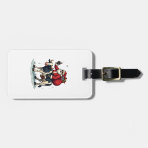 Vintage Bigfoot Santa Riding Cow Christmas Funny F Luggage Tag