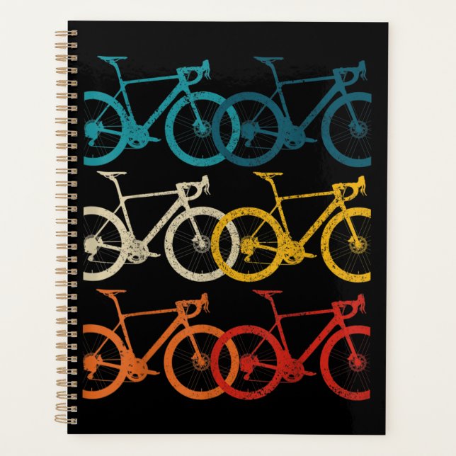 Vintage Bike Cycling Road Bike Racing Bicycle Planner (Front)