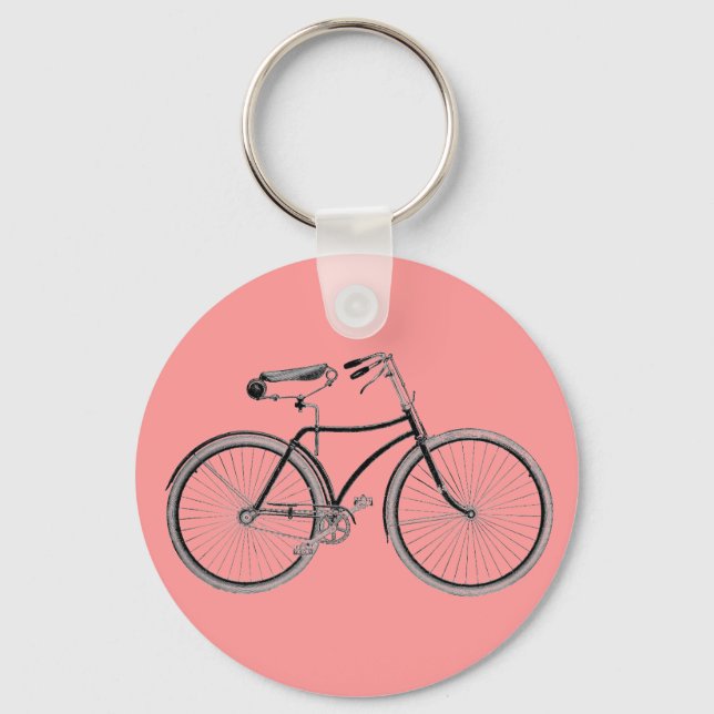 Vintage Bike Old Fashioned Bicycle Cycling Key Ring (Front)