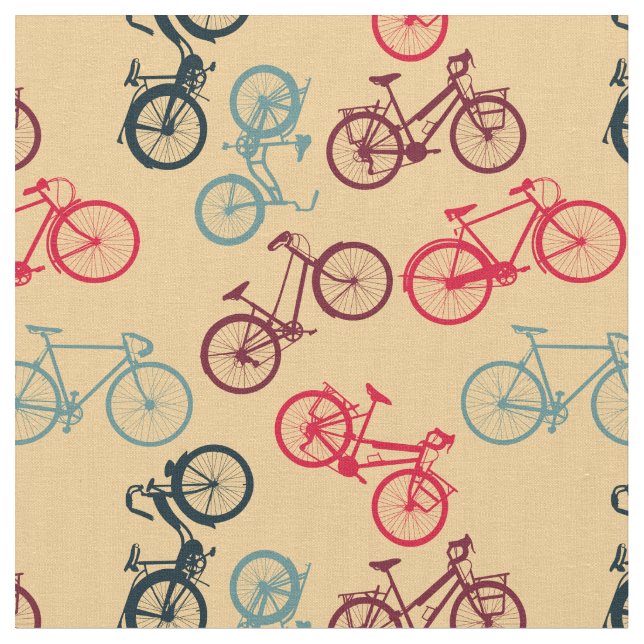 Vintage bike pattern fabric (Close Up)