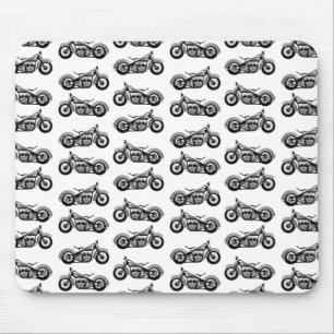 Vintage Bike Pattern Mouse Mat