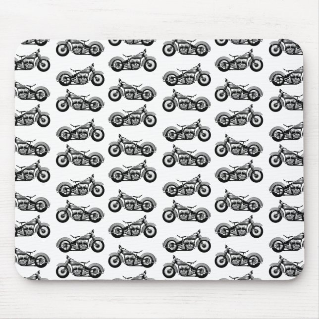Vintage Bike Pattern Mouse Mat (Front)