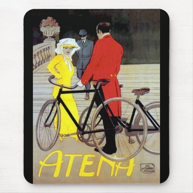 Vintage Bike Poster Mouse Mat (Front)