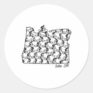 Vintage Bike Riding Oregon Cycling Mountain Biking Classic Round Sticker