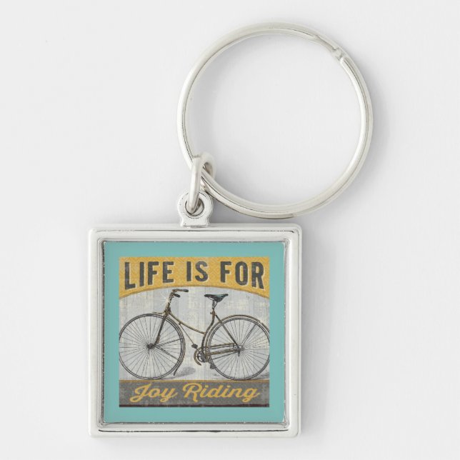 Vintage Bike With Quote Key Ring (Front)