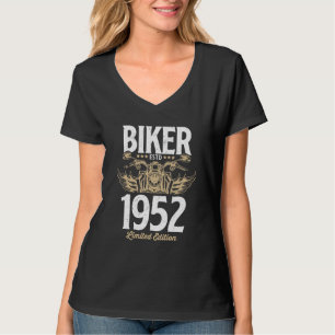 Vintage Biker Men Women Motorcycle Born In 1952 T-Shirt